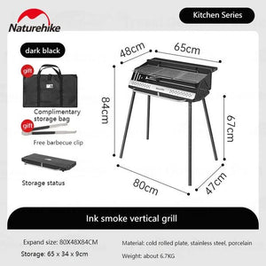 Naturehike Vertical Barbecue Grill 80x48x84 - Black