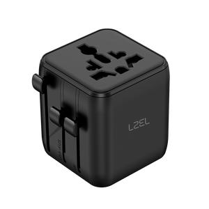 محول قابس السفر العالمي متعدد الاستخدامات LZEL Voyage GlobePower بقوة 2500 واط - أسود