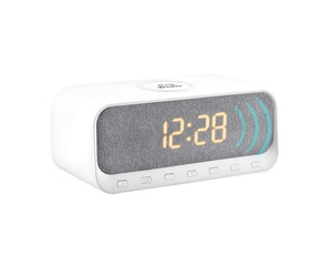 XPower QIC4 All-In-One 15W Wireless Charging + Bluetooth Speaker Alarm Clock - White