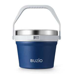 Buzio Insulated Ice Bucket 7L with Lid Scoop Tongs and 2 Cups - Blue