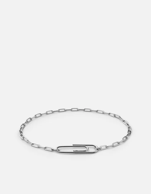 Volt Link Paper Clip Bracelet, Sterling Silver-Silver