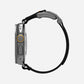 AULUMU A11 Mag Buckle Slim Band for Apple Watch 42/44/45/49mm - Classic Black and Silver Buckle