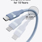 Anker USB-C to USB-C Cable 240W (Upcycled-Braided) (0.9m/3ft) -Blue
