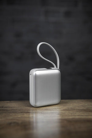 LZEL Neurode Sync 10000mAh PD Mini Power Bank 22.5W Built-in Cable – Silver