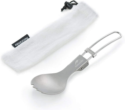 Naturehike Titanium alloy outdoor travel folding tableware - titanium-fork spoon