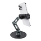Powerology Adjustable Folding Double-Arm Aluminum Alloy with Silicone Pad Phone Holder- Black