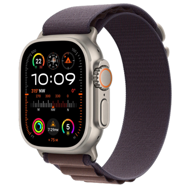 Apple Watch Ultra 2 GPS + Cellular, 49mm Titanium Case with Indigo Alpine Loop - Small