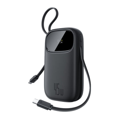 Baseus EnerFill FC31 Qpow3 Digital Display Power Bank with 2 Built-in USB-C Cables 20000mAh 45W Cosmic Black