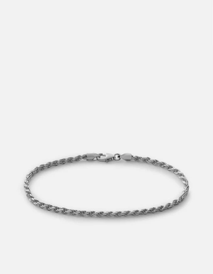 Rope Chain Bracelet 2.4Mm, Sterling Silver-Silver