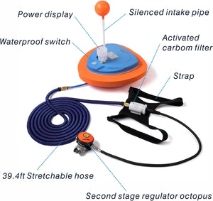 Cronda Base Scuba Diving Ventilator Tankless Diving System,Portable Rechargeable Tank, Waterproof Air Compressor