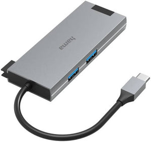 Hama 5-in-1 USB-C Hub, 2 x USB-A, USB-C, HDMI, LAN-Ethernet