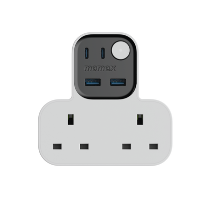وصلة كهربائية T مومكس 1-Charge Work Flow مخرجين مع USB (أبيض)
