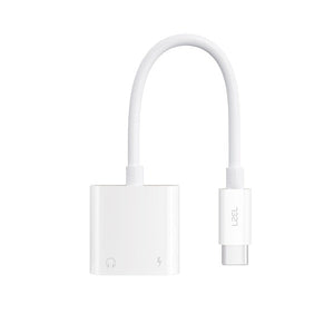 LZEL HubDuo Nexus Dual USB-C Headphone and Charger Adapter 20CM – White