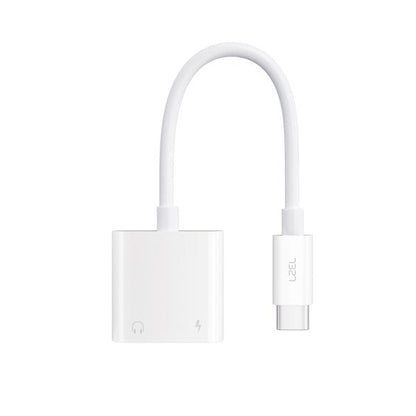 LZEL HubDuo Nexus Dual USB-C Headphone and Charger Adapter 20CM – White