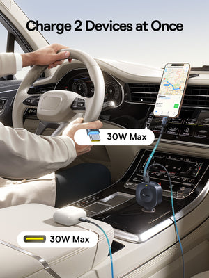 بيسوس PrimeTrip VR2 30W مع منفذ Type-C + Type-C قابل للسحب – أسود