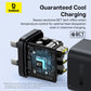 Baseus Palm Fast Charger 2C+U 65W UK Cluster Black (With: Baseus Mini White Cable Type-C to Type-C 100W(20V/5A) 1m Cluster Black)