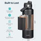 Buzio Duet Series Water Bottle with 2 Lids and Sleeve 1.2L - Black