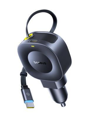 Baseus PrimeTrip VR2 Car Charger with Retractable Cable 45W - Cosmic Black