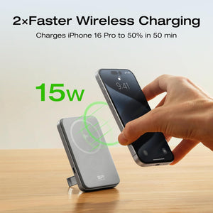 بطارية مغناطيسية رابد ماج Qi2 (5000 مللي أمبير) – فضي من إيكو فلو