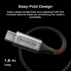 كابل رابد برو يو إس بي-سي إلى يو إس بي-سي (1.8م، 240 واط، نايلون) من إيكو فلو
