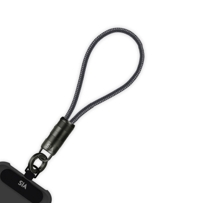 Sia Powerlink Fabric Braided Type C - Type C Lanyard Cable 60w 30cm Black