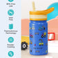 Buzio Kids Bottle with Straw Lid | 2 Pack 500ML - Cars+Dinosaur