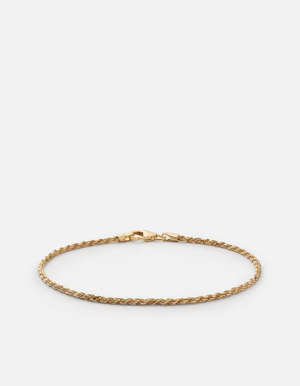 Rope Chain Bracelet 1.8Mm, Gold Vermeil-Gold