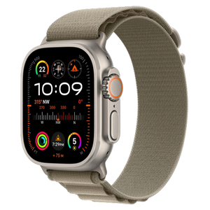 Apple Watch Ultra 2 GPS + Cellular, 49mm Titanium Case with Olive Alpine Loop - Small