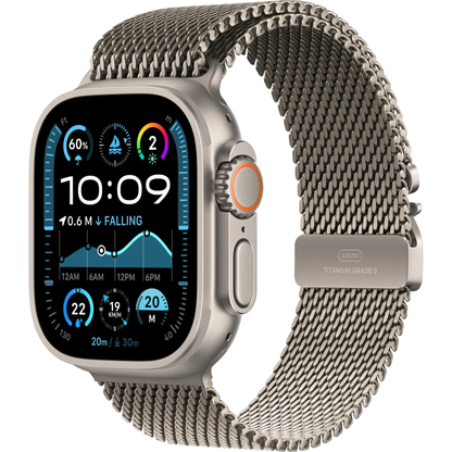 Apple Watch Ultra 2 GPS + Cellular 49mm Natural Titanium Case with Natural Titanium Milanese Loop - L