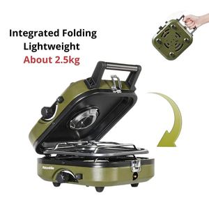 Naturehike Double Burner Folding Gas Stove - Army Green