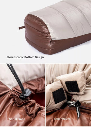 حقيبة النوم بتصميم المومي سنوبيرد من ناتشرهايك - اللون الرمادي الدخاني - الحجم الكبير 980 جم - محشو بريش البط