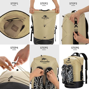 Naturehike TB03 shimmer TPU wet and dry separation waterproof Bag 30L - Khaki