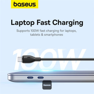 Baseus Pudding Series Fast Charging Cable With High-Speed Data Transmission Type-C to Type-C 100W 5A 1.2M - Black