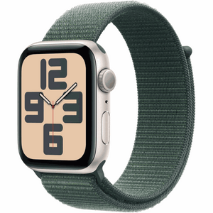 Apple Watch SE GPS + Cellular 40mm Starlight Aluminium Case with Lake Green Sport Loop