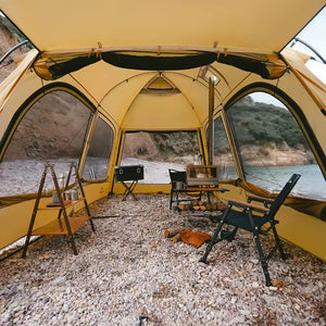 Naturehike Dune 10.9 One Bedroom & One Room Tent With Stack Nozzle - Earthy Yellow (420*260*200)