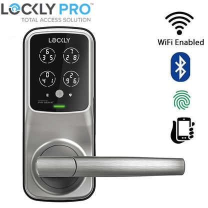 Lockly Lux Compact Mortise Edition Fingerprint Access Design to Replace Lever Set Mortises - Satin Nickel