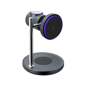 شاحن لاسلكي مغناطيسي مكتبي 3 في 1 من سلسلة LZEL FlexDock - أسود