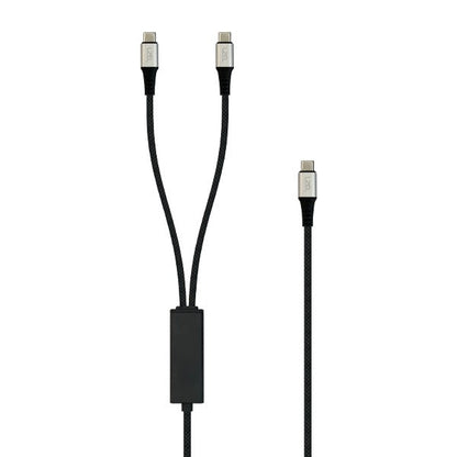 LZEL Celeris Power C Twin Fabric Braided USB-C to USB-C x2 Splitter Cable 1.2M – Black