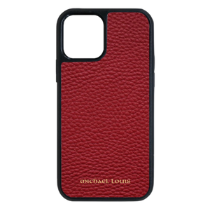 Michael Louis Pebbled Leather Case iPhone 14 - Red