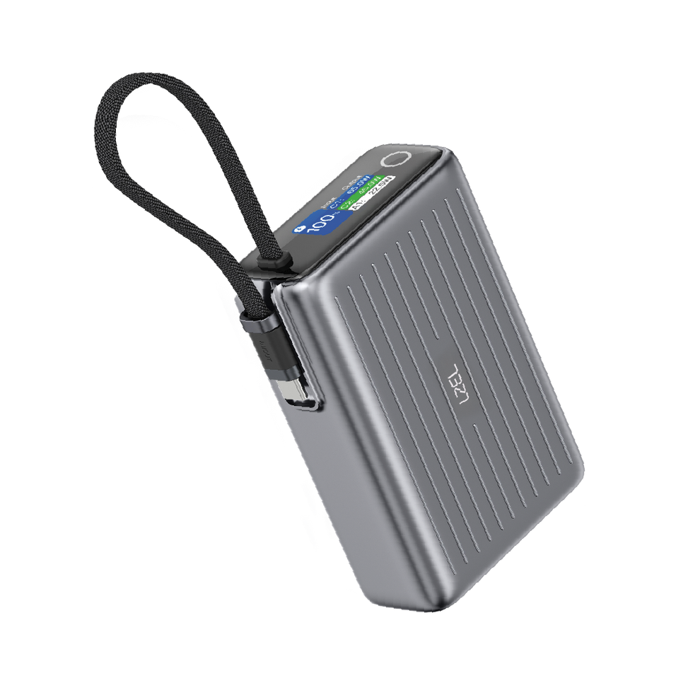 LZEL Neurode Sync 20000mAh PD3.0 & QC3.0 65W Built-in USB-C Power Bank – Gray