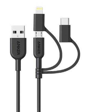 Anker 3 in 1 PowerLine II (0.9m) C89 - Black