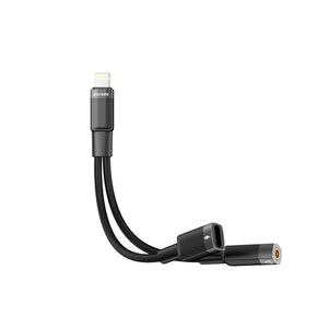Porodo Lightning Connector Audio & Charge Adapter(0.12m)