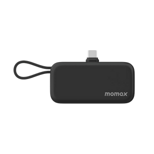 Momax 1-Power Mini 5000mAh Bulit-in foldable USB-C connector Battery pack (Black)