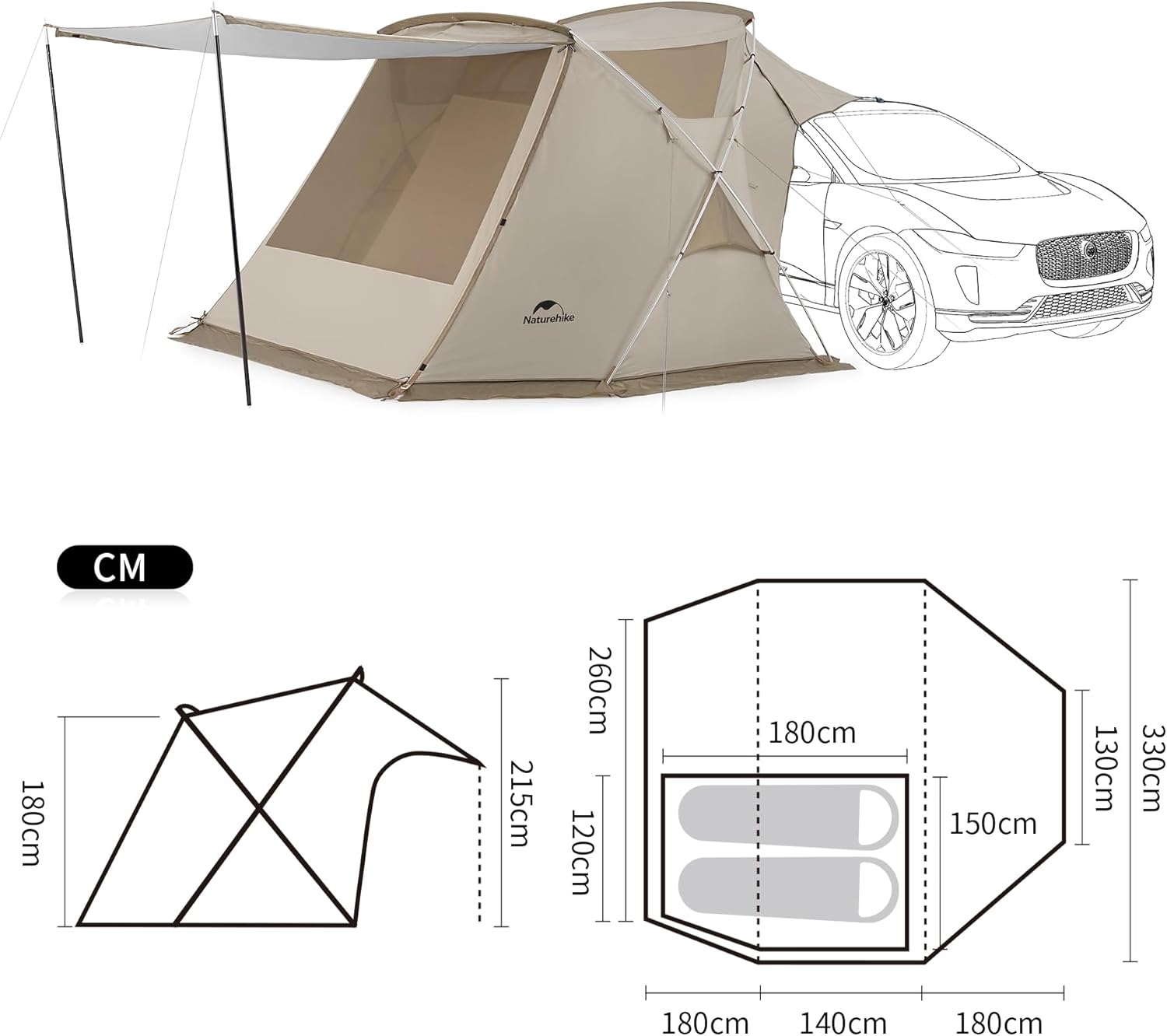 naturehike car tent Naturehike Outdoor Car Side Tent Khaki