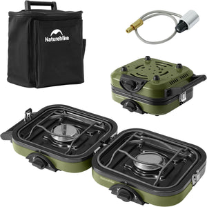 Naturehike Double Burner Folding Gas Stove - Army Green