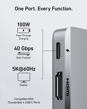 Anker 547 USB-C Hub (7-in-2, for MacBook) -Silver