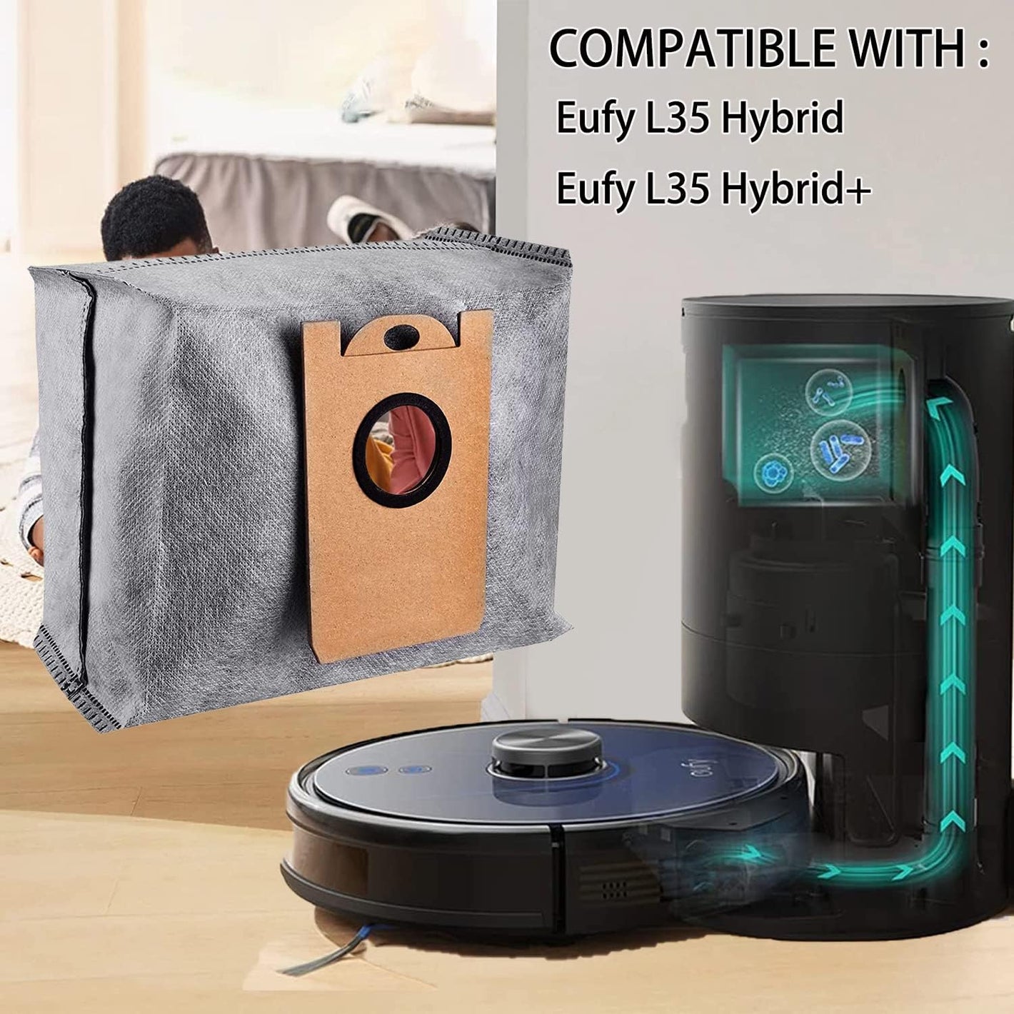Eufy 6 Pack Dust Bags for RoboVac L35 Series