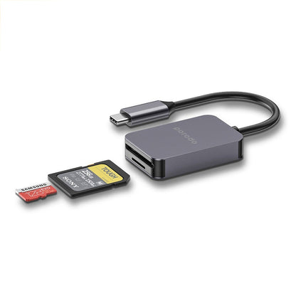 Porodo 2 in 1 USB-C Card Reader - Grey