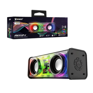 مكبر الصوت من XPower MBS14 مع إضاءة RGB LED وتقنية Bluetooth 5.0 وبطارية 1800mAh - أسود