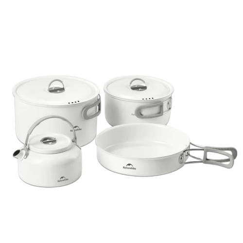 مجموعة أواني سيراميك غير لاصقة من نيتشر هايك - أبيض (4 قطع)